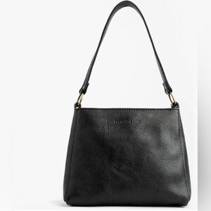 Portland Leather triangle bag, pebbled black